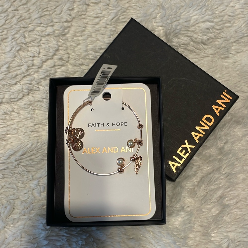 Alex and Ani Faith Hope and Love bracelet.